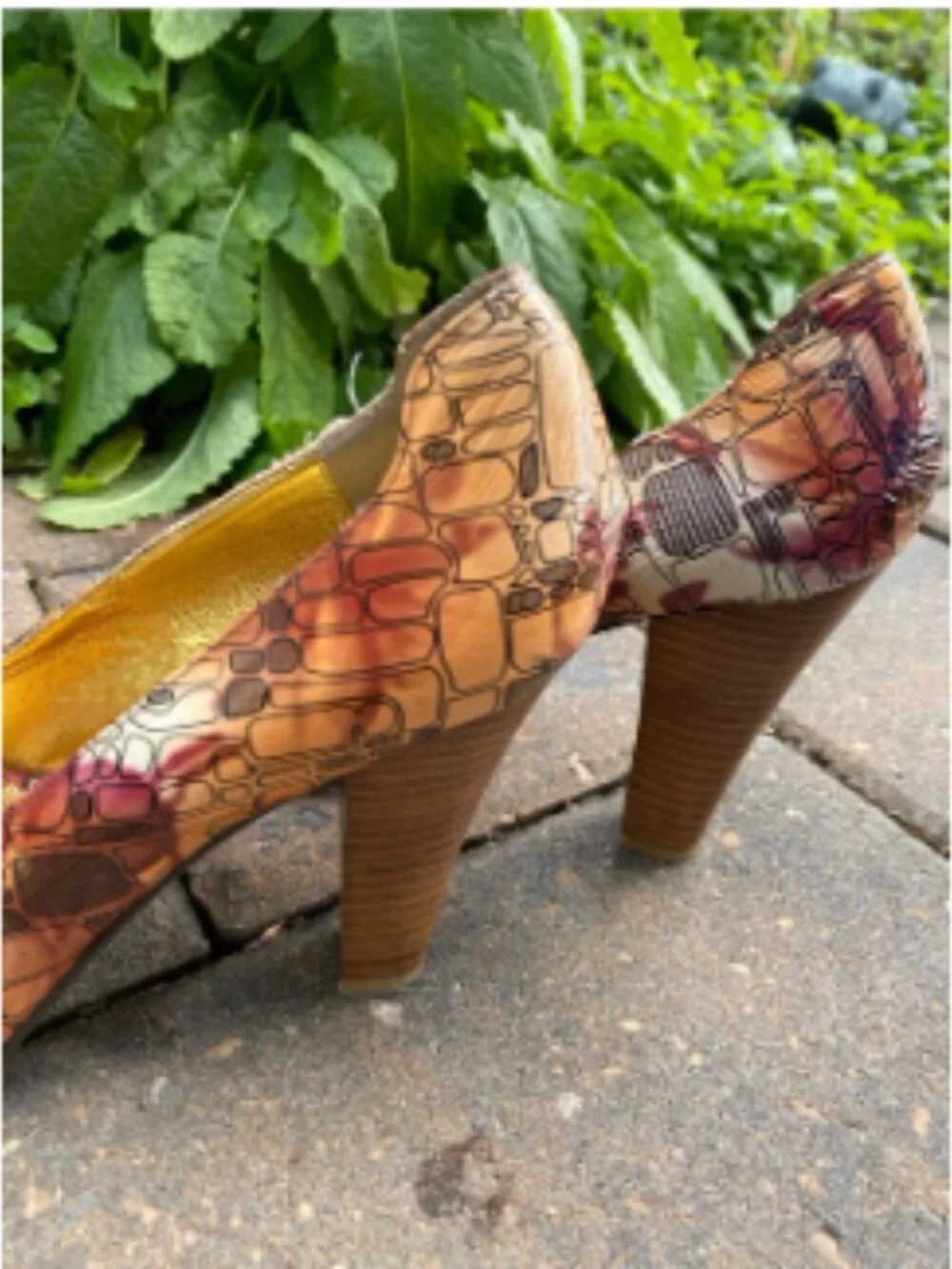 Naughty Monkey Peep-Toe Pumps — Mosaic Print, Size 8 — NWOT Summer Sale